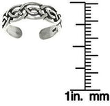 Jewelry Trends Sterling Silver Celtic Round Knot Adjustable Toe Ring