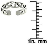 Jewelry Trends Sterling Silver Celtic Knot Design Adjustable Toe Ring