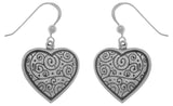 Jewelry Trends Sterling Silver Celtic Spiral Heart Dangle Earrings