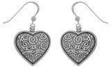 Jewelry Trends Sterling Silver Celtic Spiral Heart Dangle Earrings