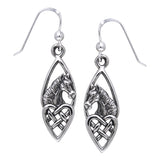 Jewelry Trends Sterling Silver Horse with Celtic Heart Dangle Earrings