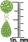 Jewelry Trends Sterling Silver Green Crystal Teardrop Dangle Earrings