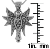 Jewelry Trends Sterling Silver Celtic Angel Fairy with Wings Pendant on 18 Inch Box Chain Necklace