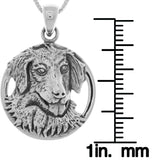 Jewelry Trends Sterling Silver Golden Retriever Canine Dog Pendant on 18 Inch Box Chain Necklace