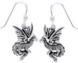 Jewelry Trends Sterling Silver Flying Dragon Dangle Earrings
