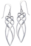 Jewelry Trends Sterling Silver Elegant Celtic Knot Work Long Dangle Earrings