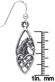 Jewelry Trends Sterling Silver Horse with Celtic Heart Dangle Earrings