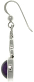 Jewelry Trends Sterling Silver Celtic Triquetra Knot Dangle Earrings with Genuine Amethyst Purple Stones