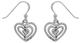Jewelry Trends Sterling Silver Triple Spiral Heart Love XOXO Dangle Earrings