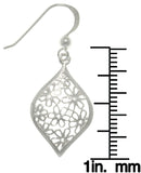Jewelry Trends Sterling Silver Flower-filled Teardrop Dangle Earrings
