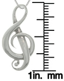 Jewelry Trends Sterling Silver Treble G Clef Music Note Symbol Pendant on 18 Inch Box Chain Necklace