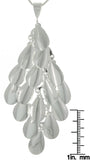 Jewelry Trends Sterling Silver Teardrop Fringe Pendant With 18 Inch Chain Necklace