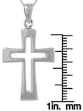 Jewelry Trends Sterling Silver Cross Pendant with Open Design on Box Chain Necklace