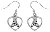 Jewelry Trends Sterling Silver Celtic Trinity Knot Heart Dangle Earrings
