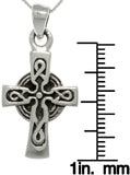 Jewelry Trends Sterling Silver Celtic Cross Pendant with 18 Inch Box Chain Necklace