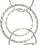 Jewelry Trends .925 Sterling Silver Round Link Hoop Long Dangle Earrings Made in Italy