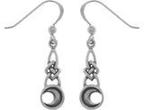 Jewelry Trends Sterling Silver Celtic Knotwork Crescent Moon Dangle Earrings