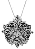 Jewelry Trends Sterling Silver Celtic Greenman Pendant on 18 Inch Box Chain Necklace Green Man Jewelry