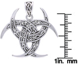 Jewelry Trends Sterling Silver Celtic Trinity Knot Triple Crescent Moon Pendant on 18 Inch Box Chain Necklace