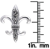 Jewelry Trends Sterling Silver Celtic Knots Fleur De Lis Pendant on 18 Inch Box Chain Necklace