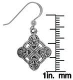 Jewelry Trends Sterling Silver Celtic Irish Clonmacnoise Cross Dangle Earrings