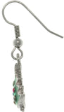 Jewelry Trends Pewter Green Enameled Christmas Tree Dangle Earrings