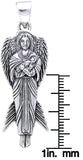 Jewelry Trends Sterling Silver Angel of New Hope with Baby Pendant on 18 Inch Box Chain Necklace
