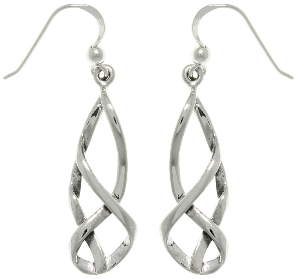 Jewelry Trends Sterling Silver Celtic Balance Knot Dangle Earrings