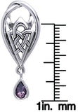 Jewelry Trends Sterling Silver with Purple Amethyst Celtic Knot of Protection Pendant on 18 Inch Box Chain Necklace