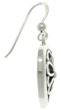Jewelry Trends Sterling Silver Open Flower Heart Dangle Earrings