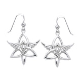 Jewelry Trends Sterling Silver Celtic Trinity Knot Angel Dangle Earrings Religious Jewelry