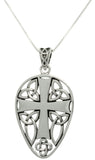 Jewelry Trends Sterling Silver Celtic Knot Cross Shield Pendant on 18" Box Chain Necklace