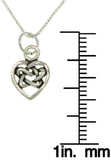 Jewelry Trends Sterling Silver Celtic Knot Heart Small Charm on 18 Inch Necklace