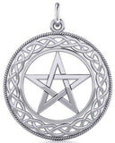 Jewelry Trends Celtic Knot Pentacle Pentagram Star Sterling Silver Pendant Necklace 18"