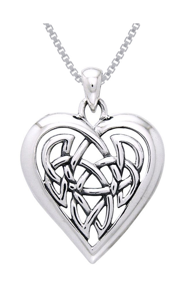 Jewelry Trends Sterling Silver Celtic Knot Eternal Heart Pendant on Box Chain Necklace Gift