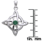 Jewelry Trends Sterling Silver and CZ Celtic Good Luck Knot Pendant on 18 Inch Box Chain Necklace