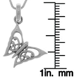 Jewelry Trends Sterling Silver Celtic Butterfly Pendant on 18 Inch Box Chain Necklace