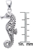 Jewelry Trends Sterling Silver Celtic Seahorse Pendant with 18 Inch Box Chain Necklace