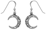 Jewelry Trends Sterling Silver Celtic Crescent Moon Dangle Earrings