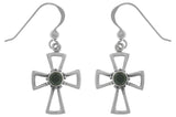 Jewelry Trends Sterling Silver and Black Onyx Celtic Cross Dangle Earrings