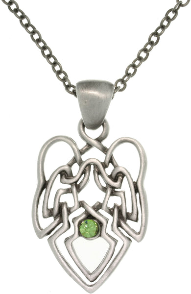 Jewelry Trends Pewter Green Crystal Rhinestone Celtic Knot