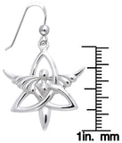 Jewelry Trends Sterling Silver Celtic Trinity Knot Angel Dangle Earrings Religious Jewelry