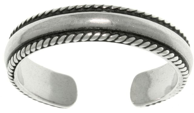 Jewelry Trends Sterling Silver Bead Edge Wedding Band Design Adjustable Toe Ring