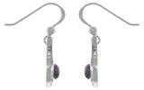Jewelry Trends Sterling Silver Crescent Moon Dangle Earrings with Celtic Knot Work and Purple Amethyst Stones