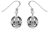 Jewelry Trends Sterling Silver Moon and Star Puff Ball Dangle Earrings