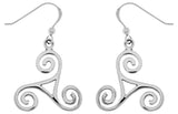 Jewelry Trends Sterling Silver Celtic Spiral Triskele Knot Dangle Earrings