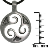 Jewelry Trends Pewter Celtic Triskelion Trinity Spiral Pendant with 18 Inch Black Leather Cord Necklace Fathers Day Gift
