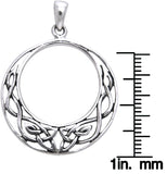 Jewelry Trends Sterling Silver Celtic Knot Work Round Pendant on 18 Inch Box Chain Necklace