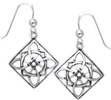 Jewelry Trends Sterling Silver Celtic Square Power Shield Knot Dangle Earrings Jewelry