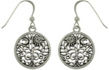 Jewelry Trends Sterling Silver Celtic Moon and Sun Tree of Life Round Filigree Dangle Earrings